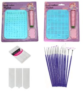Amazon - Buy Royalkart Latest Edition Nail Art Stamping Image Plate Double Kit With 15 Pcs Nail Art Brush & Nail Art Finger Tip Guide Sheet Gift For Girl Women at Rs 84