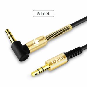 Amazon - Buy Tizum Premium Aux-Cable (XL-6-Feet), 3.5mm- Gold Plated, Right Angle Connector with Spring (Gold)  at Rs 229 only