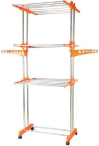BMS Lifestyle 2-Pole Steel Drying Rack, Orange
