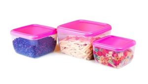 Cello Fabby Square Container Set, 3-Pieces, Pink at rs.134