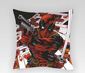 Marvel Deadpool Gun Square Stretch Polyester Cushion Cover - 16"x16" at rs.66