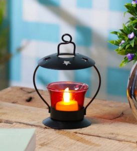 Pepperfry - Buy Red Glass Votive Tea Light Holder by Anasa at Rs 49 only