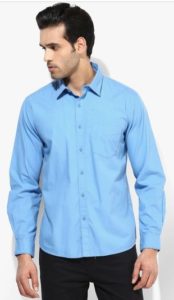  Solid Slim Fit Denim ShirtBlue Solid Slim Fit Denim Shirt