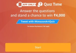 Amazon Art Quiz Answers - Answer and Win Rs 4000