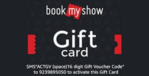 Amazon- Buy Bookmyshow Gift Card at flat 15% off