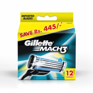 Amazon - Buy Gillette Mach 3 Manual  Shaving Razor Blades (Cartridge) 12s pack  at Rs 783
