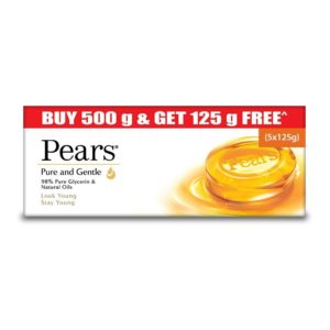Amazon - Buy Pears Pure and Gentle Bathing Bar, 125g (Buy 4 Get 1 Free) at Rs. 200
