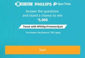 Amazon Philips Trimmer Quiz Answers - Answer and Win Rs 5000