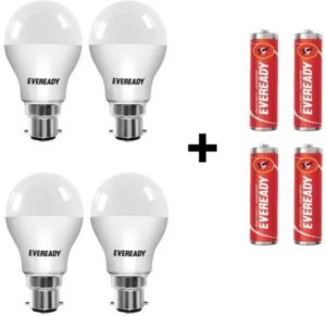 Eveready 10 W Round B22 LED Bulb (White, Pack of 4)