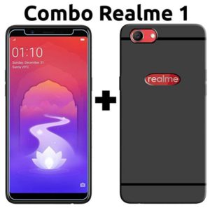Oppo Realme 1 Cover & Tempered Glass (Combo Pack) by Popio at rs.97