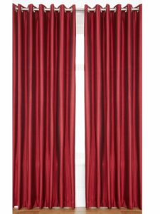 PINDIA Eyelet Polyester Window Curtain - 5ft, Maroon