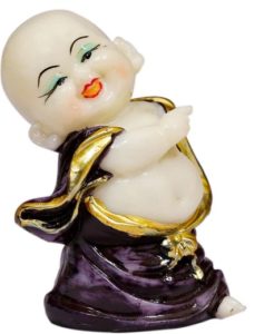 Pepperfry- Purple Polyresin Laughing Buddha Set Idol by Forever at 119