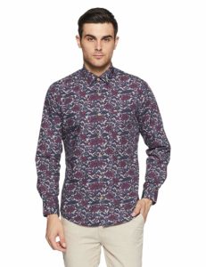 Peter England Men's Solid Slim Fit Casual Shirt