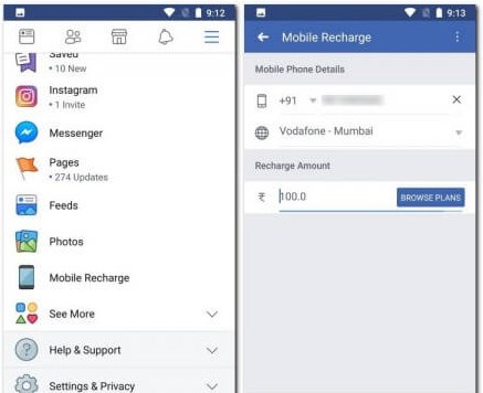 fb mobile recharge