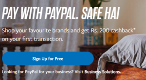 paypal rs 200 cashback