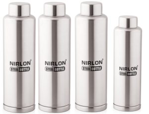 Amazon- Buy Nirlon Stainless Steel Water Bottle Set, 4-Pieces, (FB_1000_1000_1000_650) at Rs 764