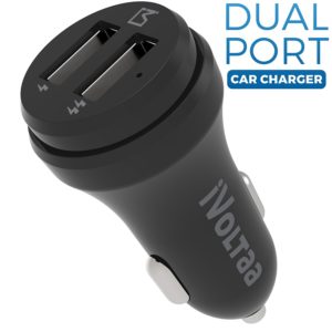 Amazon - Buy iVoltaa 2.4A Dual Port Car Charger - Black at Rs. 199