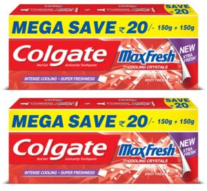 Amazon Colgate Maxfresh Spicy Fresh Red Gel Toothpaste - 300 g (Pack of 2)
