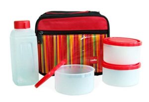 Cello Go 4 Eat Plastic Container Set, 4-Pieces, Red at rs.247