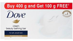 Dove Cream Beauty Bathing Bar, 100g (Buy 4 Get 1 Free) at rs.120