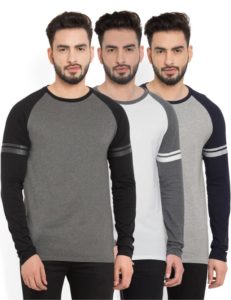 Flipkart- Buy Billion PerfectFit Solid Men Round Neck Grey, White T-Shirt up to 81% off