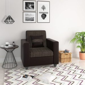 Flipkart- Buy Perfect Homes by Flipkart Crete Leatherette and Fabric 1 Seater Sofa at Rs 4899