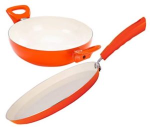 Nirlon Non-Stick Induction Compatible Ceramic Tawa Kadhai Cookware Combo Set 