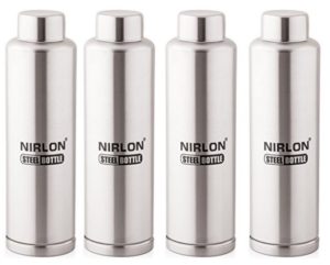Nirlon Stainless Steel Water Bottle Set, 4-Pieces, Silver at rs.612