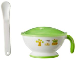 Rikang Anti-Skid Bowl with Spoon (Green) at rs.125