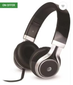 AT&T HP10-BLK Wired Headphone  (Black, Over the Ear)