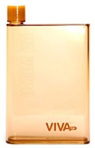 Celebrationgift H2O Brown Water Bottle Flat Reusable, Portable Notebook Style,(Brown)