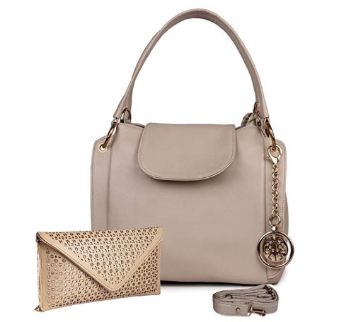 Classic Fashion Cream Color Handbag Combo for Women at rs.686