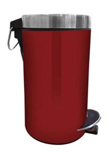 HMSTEELS Stainless steel Pedal Dustbin Plain with Red Color 3 Ltr at rs.590