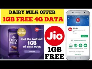 Jio- Get 1 GB 4G Data for Free (All Users) after Upload Pic of “Cadbury Dairy Milk”
