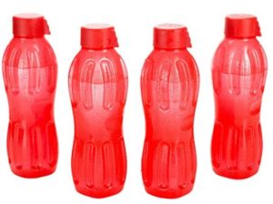Signoraware Aqua Fresh Plastic Water Bottle, 500ml, Set of 4, Deep Red at rs.181