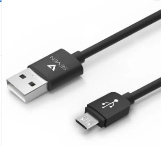 V7 Micro USB Cable – 2.0 Amp Fast Charging & High Speed Data Cable (1 M) USB Cable (Black)