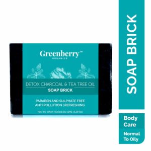Amazon - Buy Greenberry Organics Detox Charcoal and Tea Tree Oil Bathing Bar Brick, 150g at Rs. 87