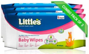 Amazon - Buy Little's Soft Cleansing Baby Wipes (Pack of 3, 80 Wipes) at Rs. 175