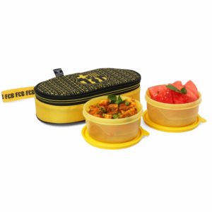 FCBARCELONA Club 2 Container Lunch Box Yellow (Licensed by Cello)