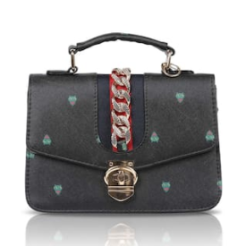 Fiona Trends Women's PU Sling Bag (FT37_Black) with 100% discount