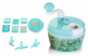 Ganesh Plastic All-in-One Manual Food Processer, Pool Green 