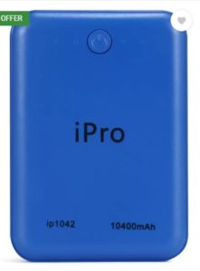 Ipro 10400 mAh Power Bank (IP1042) (Blue, Lithium-ion)