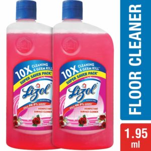 Lizol Disinfectant Floor Cleaner - 975 ml (Pack of 2, Floral) 