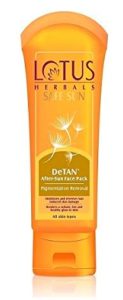 Lotus Herbals Safe Sun De-Tan After Sun Face Pack, 100g