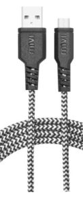 Mivi 6ft Nylon Braided Micro Usb Charging Cable USB Cable (Black)