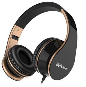 Mizzle MZ-65 On-Ear Stereo Sound Bass Wired Headphones (Black and Gold)