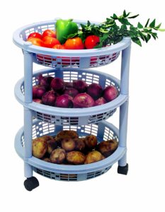 Princeware Maria 3 Rack Big Trolley, Blue 