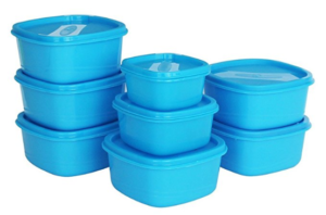 Princeware Plastic Storage Container Set, 8-Pieces, Blue at Rs 135 only