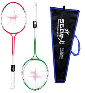 StarX Multi-Shaft Steel Badminton Racquet Set, Adult G4-3 3 4-inch (Multicolor)