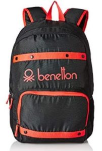 United Colors of Benetton 25 Ltrs Black Casual Backpack (16A6BAGT7005I)